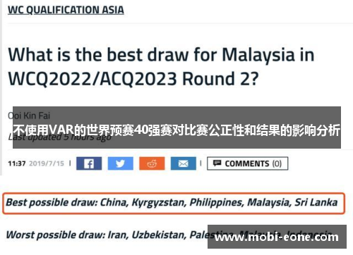 不使用VAR的世界预赛40强赛对比赛公正性和结果的影响分析